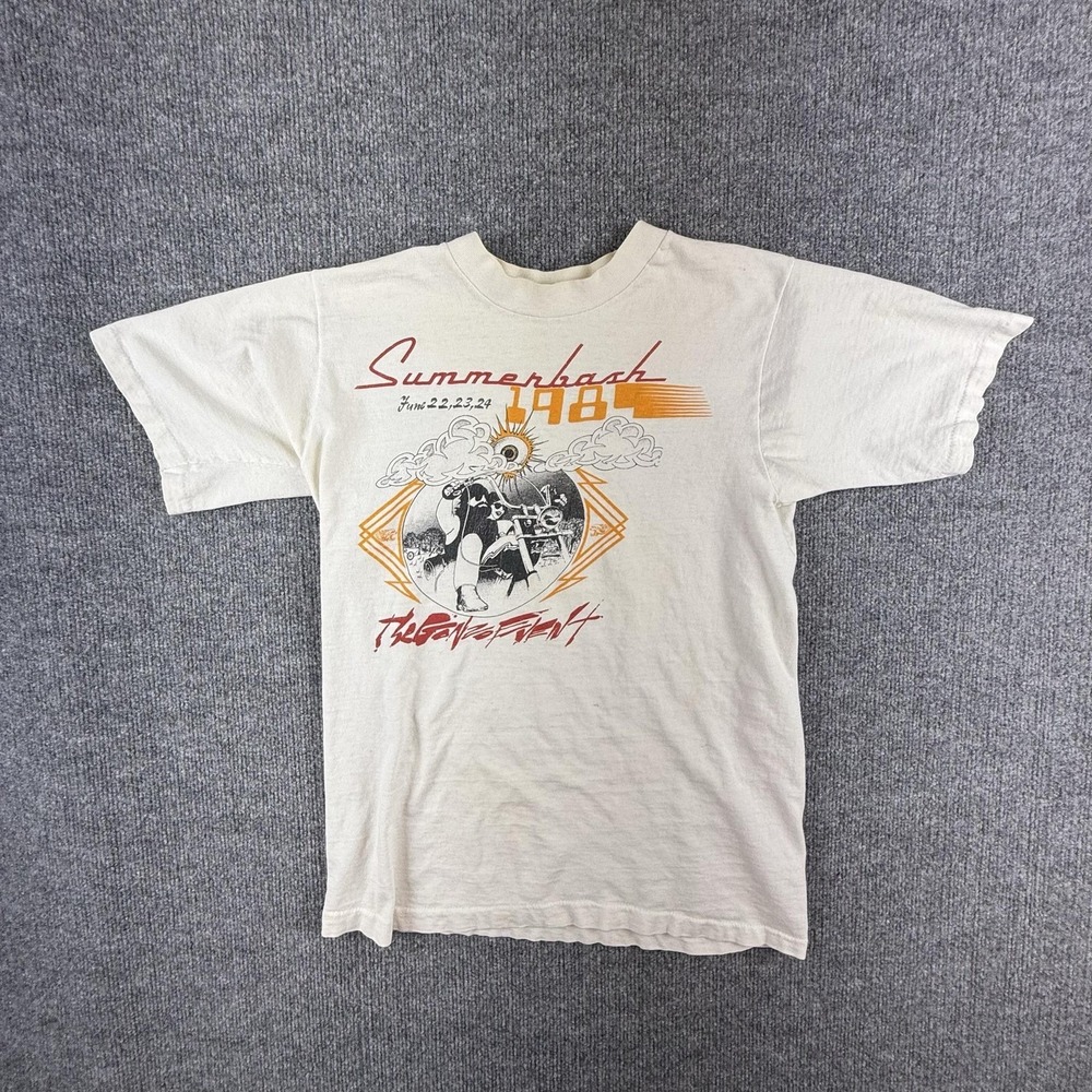 Vintage Summerbash 1984 Shirt Mens Small White Motorcycle Single Stich Tee